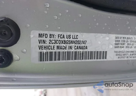 2022 Dodge Charger Sxt Rwd z USA, uszkodzony, nr VIN 2C3CDXBG5NH202747